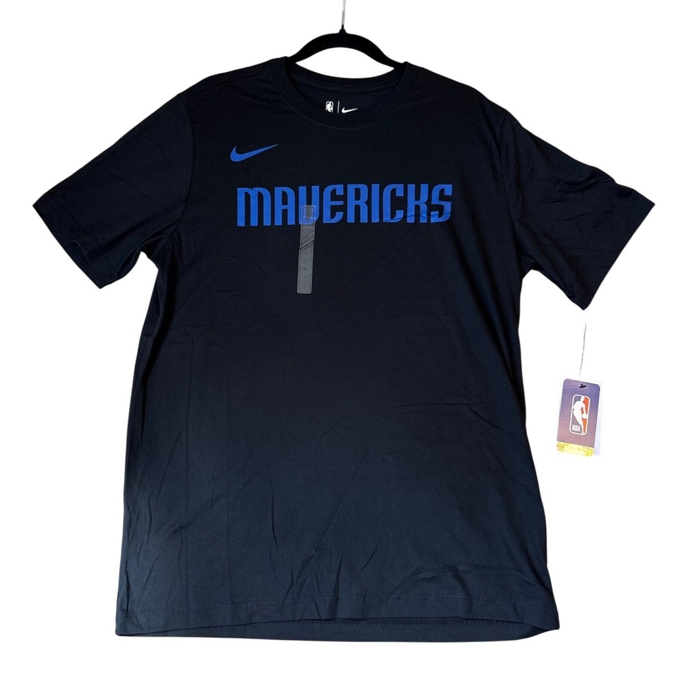 Nike Dallas Mavericks T-Shirt Mens Black Blue Graphic NBA NWT SIZE L